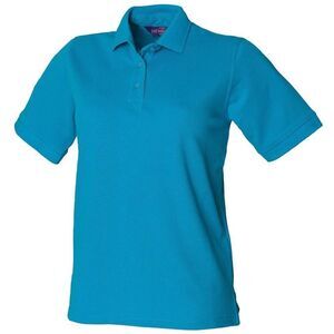 Henbury Womens/Ladies Pique Polo Shirt / Turquoise